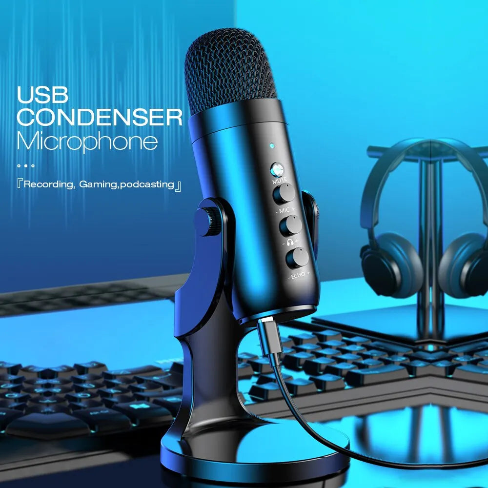 Haomuren USB Condenser Microphone | PC & Mac Mic for Gaming, Streaming, Podcasting, and Recording