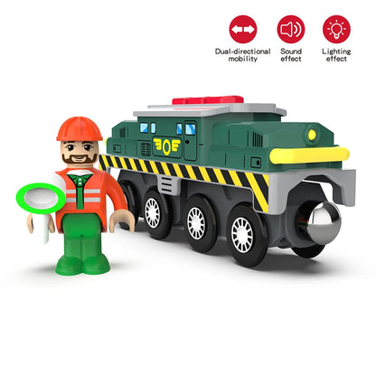 Train Track Wooden Train Toys Magnetic Set Electric Car Locomotive Diecast Slot Fit All Wood Brand Biro Railway Tracks For Kids