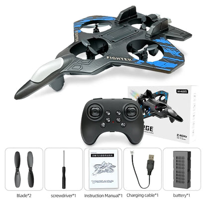 L101 RC Foam Airplane | 2.4G RC Fighter Stunt Helicopter with LED Lights