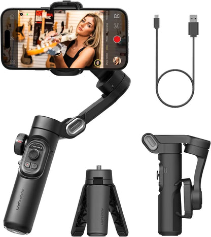 AOCHUAN SmartXE 3-Axis Handheld Gimbal Stabilizer for iPhone & Android | AI Face Tracking Vlog Gimbal for TikTok & YouTube