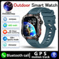 Military GPS Smartwatch for Men | Waterproof Outdoor Sport Tracker with Flashlight, Compass & Bluetooth Call