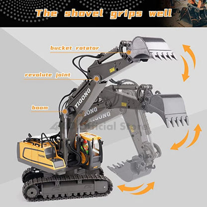 4WD Remote Control Excavator & Dump Truck | Alloy 4x4 Bulldozer RC Construction Vehicle Toy
