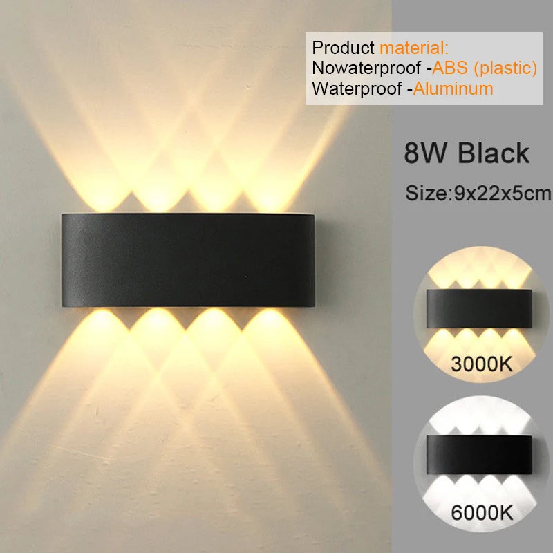 LED Wall Sconce | Modern Indoor & Outdoor Up-Down Wall Light for Living Room, Hallway & Bedroom