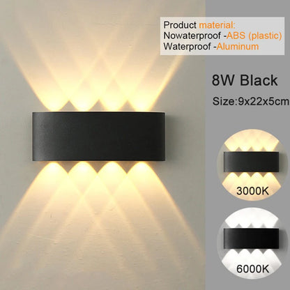 LED Wall Sconce | Modern Indoor & Outdoor Up-Down Wall Light for Living Room, Hallway & Bedroom