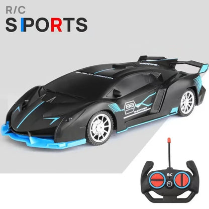 1/18 RC Car with LED Lights | High-Speed 2.4G Remote Control Sports Car for Kids