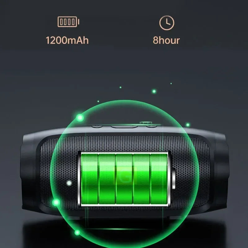 Portable Bluetooth Subwoofer Speaker | Outdoor Waterproof Stereo Loudspeaker with FM Radio & TF Card Support