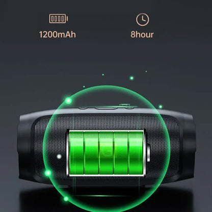 Portable Bluetooth Subwoofer Speaker | Outdoor Waterproof Stereo Loudspeaker with FM Radio & TF Card Support