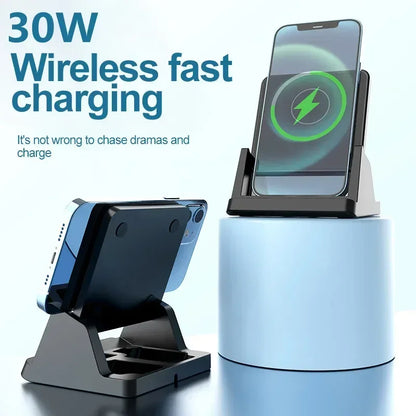 30W Wireless Charger Pad Stand | Ultra-Thin Fast Charging Dock for iPhone, Samsung & Xiaomi