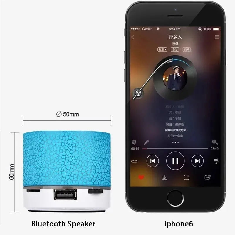 Bluetooth Mini Speaker | Portable Wireless LED Subwoofer with TF Card & USB Support