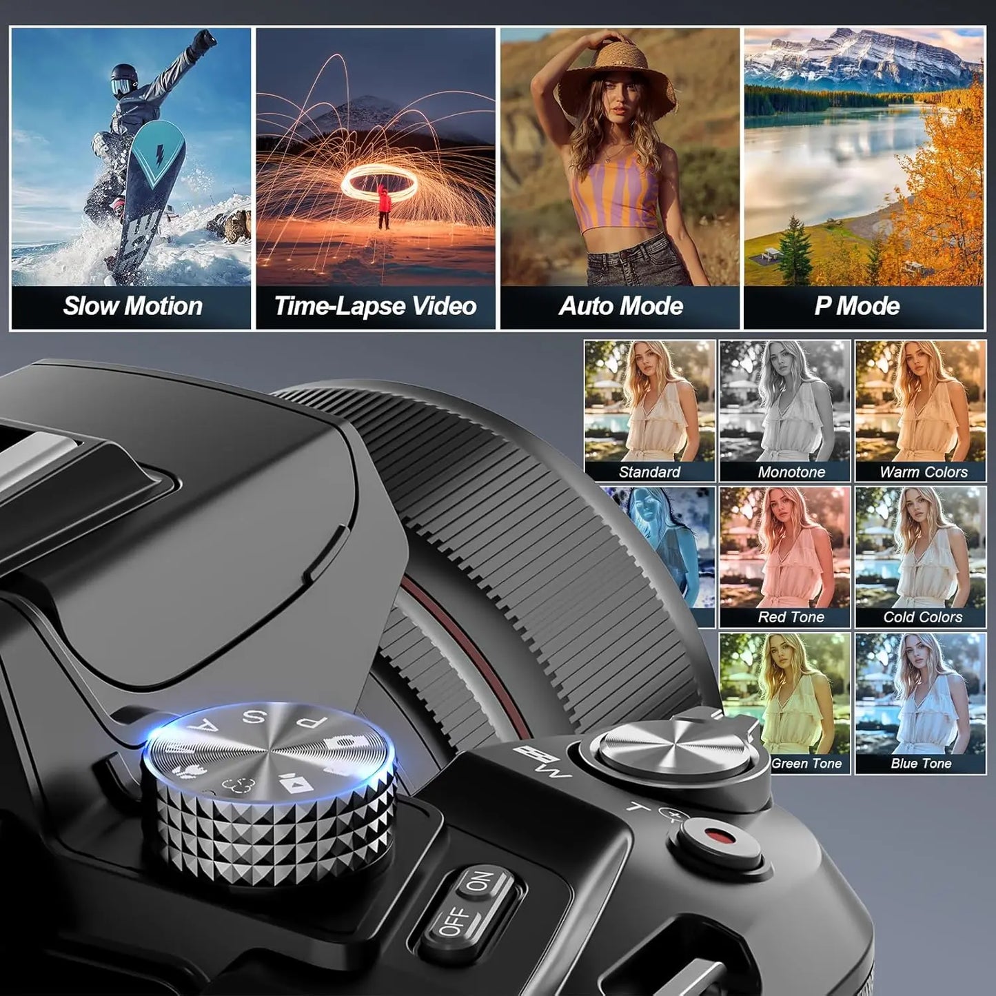 NBD 5K Digital Camera | 16X Optical Zoom with WiFi, App Control & 180° Flip Screen for Vlogging