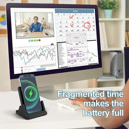 30W Wireless Charger Pad Stand | Ultra-Thin Fast Charging Dock for iPhone, Samsung & Xiaomi