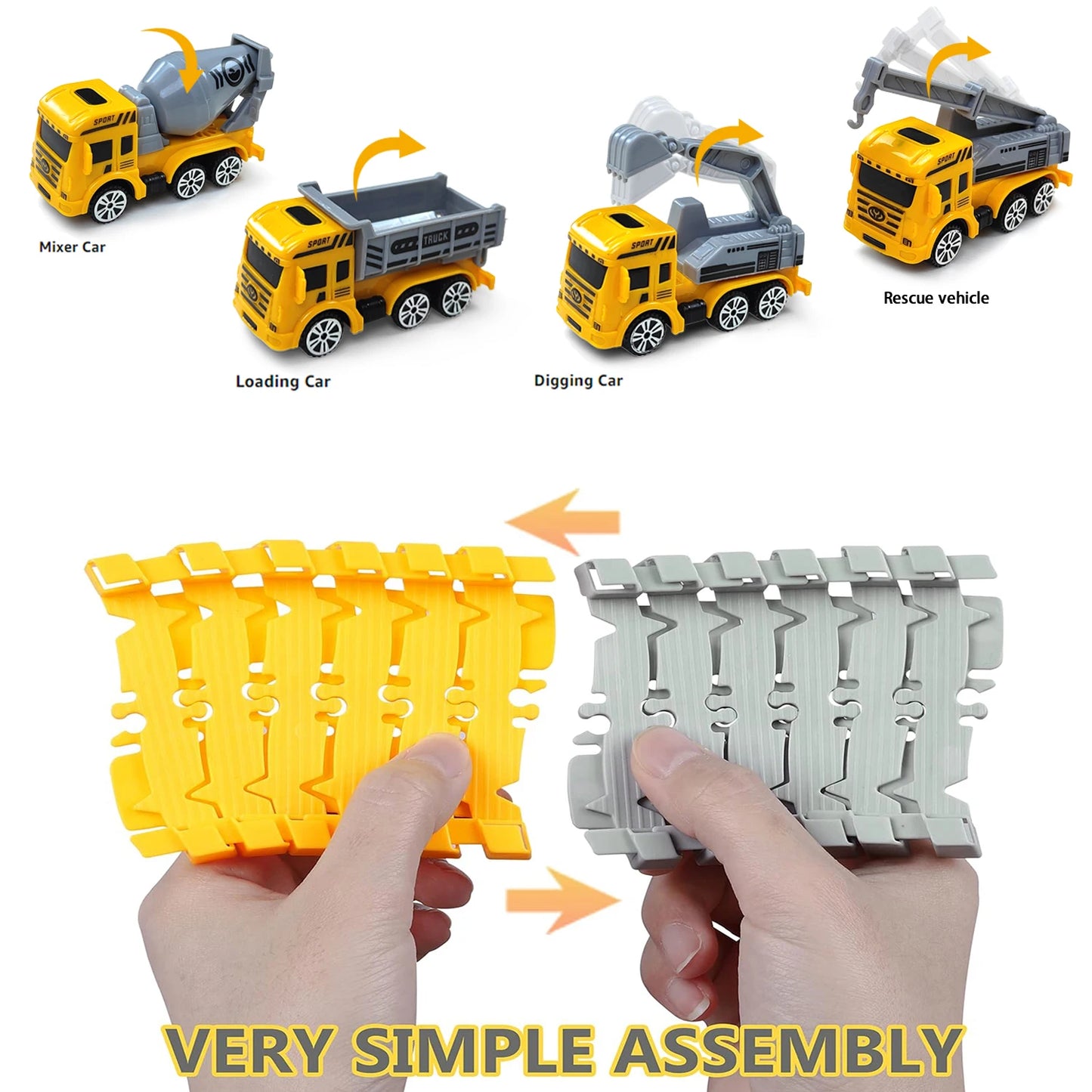 Children Electric Track Toy Car Set | Mini Engineering Cars with Anti-Gravity Track for Kids