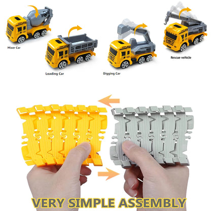 Children Electric Track Toy Car Set | Mini Engineering Cars with Anti-Gravity Track for Kids