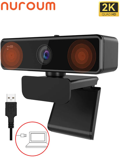 Nuroum V11 1080P USB Webcam | 60FPS Full HD Mini Webcam with Microphone for PC & Laptop