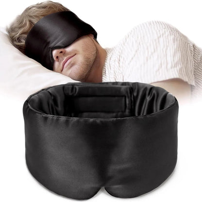 100% Mulberry Silk Sleeping Mask | Soft Padded Eye Mask for Light Blocking & Travel Sleep Aid