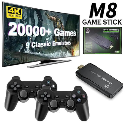Video Game Console | 20,000 Built-in Games, Wireless Controller, 4K HD Retro Mini Handheld & TV Game Stick