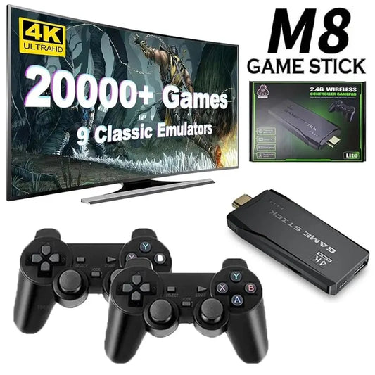 Video Game Console | 20,000 Built-in Games, Wireless Controller, 4K HD Retro Mini Handheld & TV Game Stick