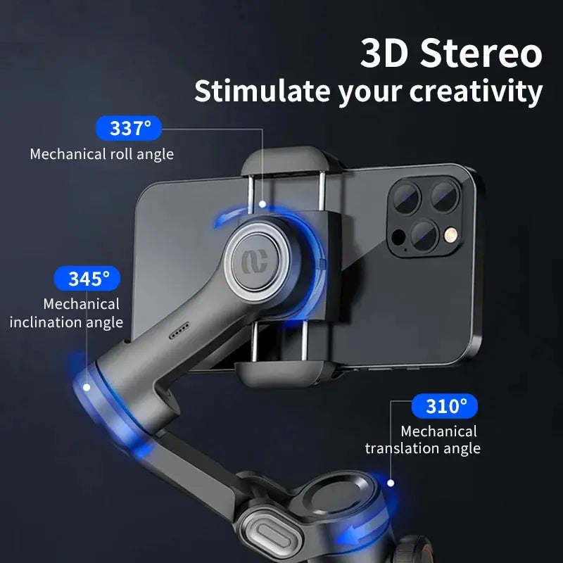AOCHUAN SmartXE 3-Axis Handheld Gimbal Stabilizer for iPhone & Android | AI Face Tracking Vlog Gimbal for TikTok & YouTube