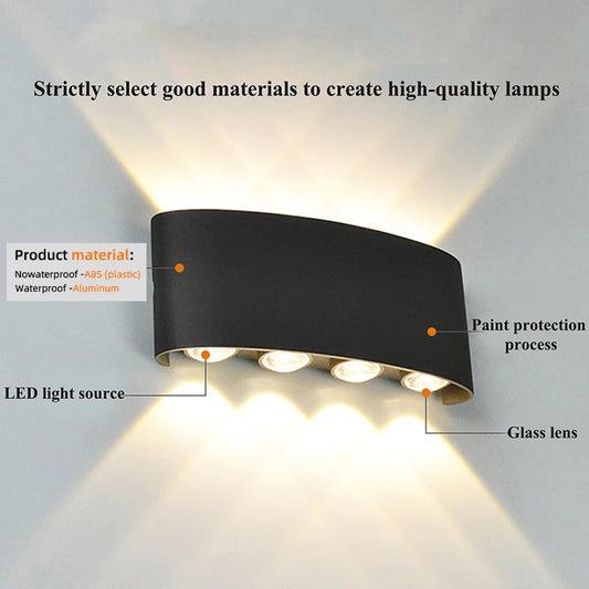 LED Wall Sconce | Modern Indoor & Outdoor Up-Down Wall Light for Living Room, Hallway & Bedroom