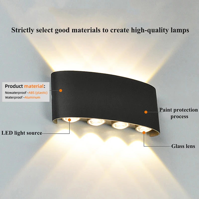 LED Wall Sconce | Modern Indoor & Outdoor Up-Down Wall Light for Living Room, Hallway & Bedroom