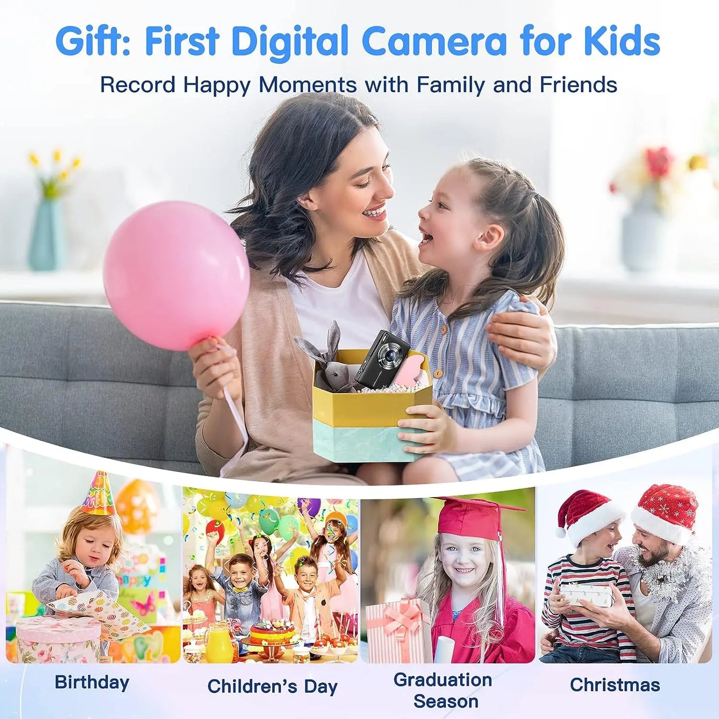 Digital Camera for Kids | 44MP Compact Camcorder with 16x Zoom & 1080P HD Video – Beginner Photography Camera