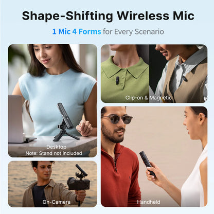BOYA Magic 4-in-1 Wireless Lavalier Microphone | Universal Mic for iPhone, Android, USB-C & Camera Recording