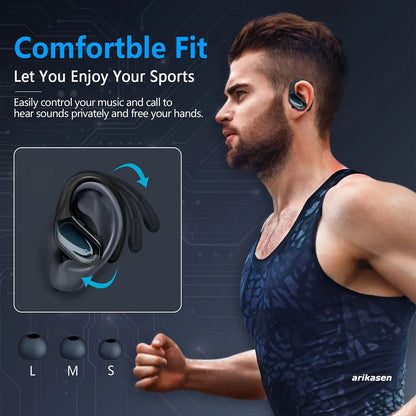 Wireless Sport Bluetooth 5.3 Earbuds | Noise-Cancelling Mic, 75H HiFi Stereo, IPX6 Waterproof