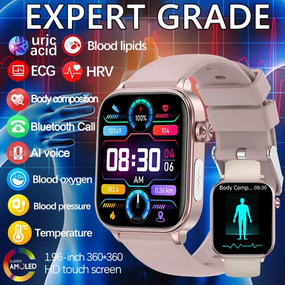 AI Diagnostic Smart Health Watch for Women 2025 | Blood Lipid, Uric Acid & Body Composition Tracker