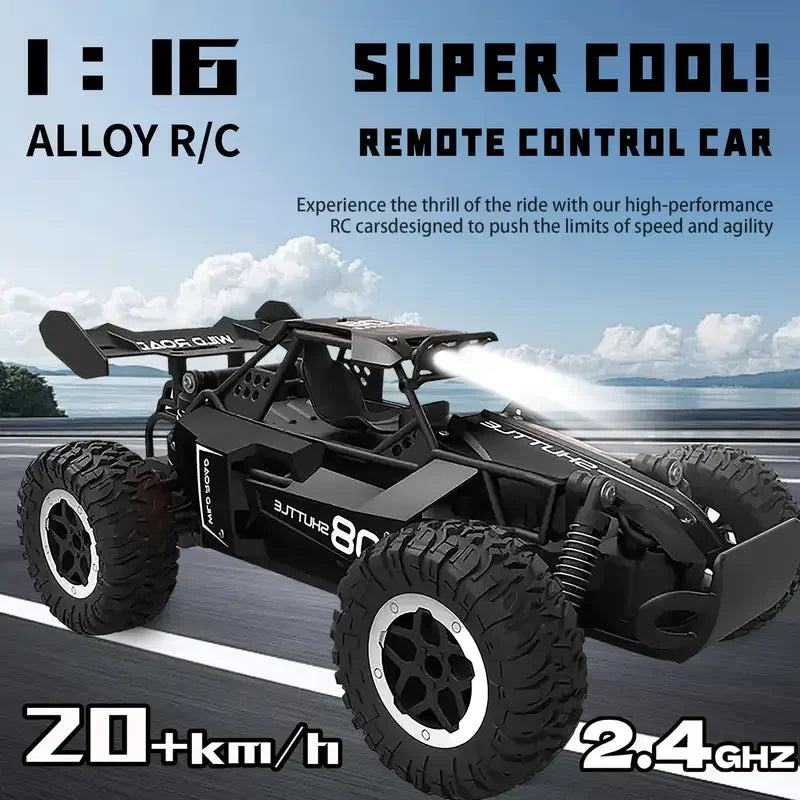 RC Off-Road Car 1:16 Scale | High-Speed 20KM/H 2WD Electric Monster Truck with 2.4G Remote