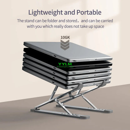 YYLM N8 Adjustable Aluminum Laptop Stand | Foldable Portable Cooling Notebook Holder for MacBook
