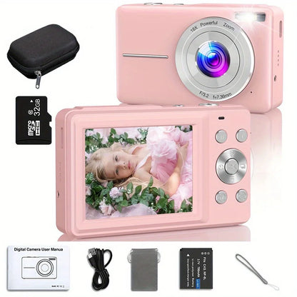 Digital Camera for Kids | 44MP Compact Camcorder with 16x Zoom & 1080P HD Video – Beginner Photography Camera