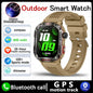 Military GPS Smartwatch for Men | Waterproof Outdoor Sport Tracker with Flashlight, Compass & Bluetooth Call