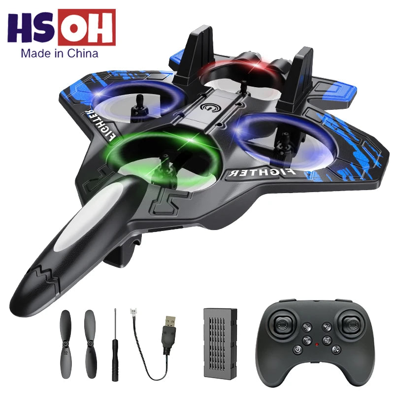 L101 RC Foam Airplane | 2.4G RC Fighter Stunt Helicopter with LED Lights