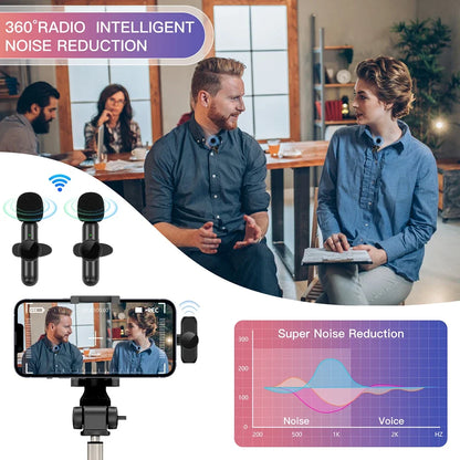 Wireless Lavalier Microphone | Mini Portable Mic for iPhone & Android – Live Broadcast, Video Recording & Gaming