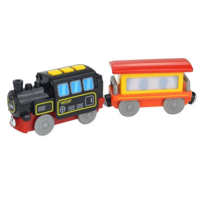 Train Track Wooden Train Toys Magnetic Set Electric Car Locomotive Diecast Slot Fit All Wood Brand Biro Railway Tracks For Kids