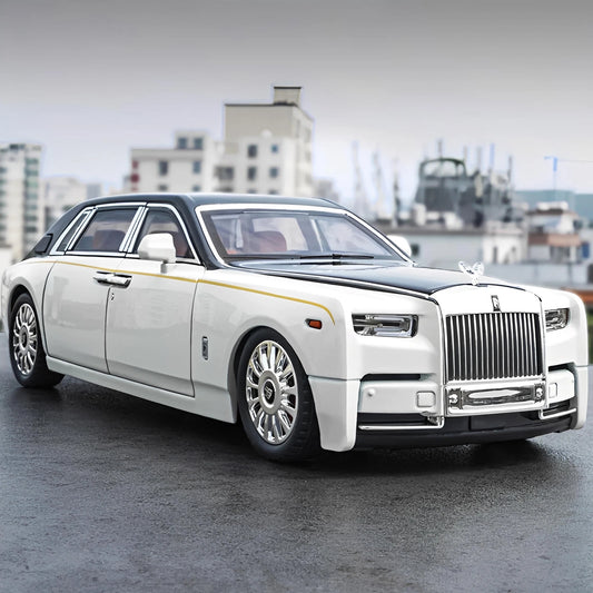 1:18 Rolls-Royce Phantom Diecast Model Car | Zinc Alloy Pull-Back Toy with Sound & Light | Realistic Luxury Car Collectible