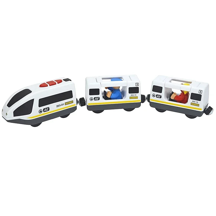 Train Track Wooden Train Toys Magnetic Set Electric Car Locomotive Diecast Slot Fit All Wood Brand Biro Railway Tracks For Kids