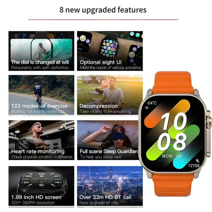 LAXASFIT T900Ultra Smartwatch | Bluetooth Call, Message Alerts & Heart Rate Monitor for Android & iOS
