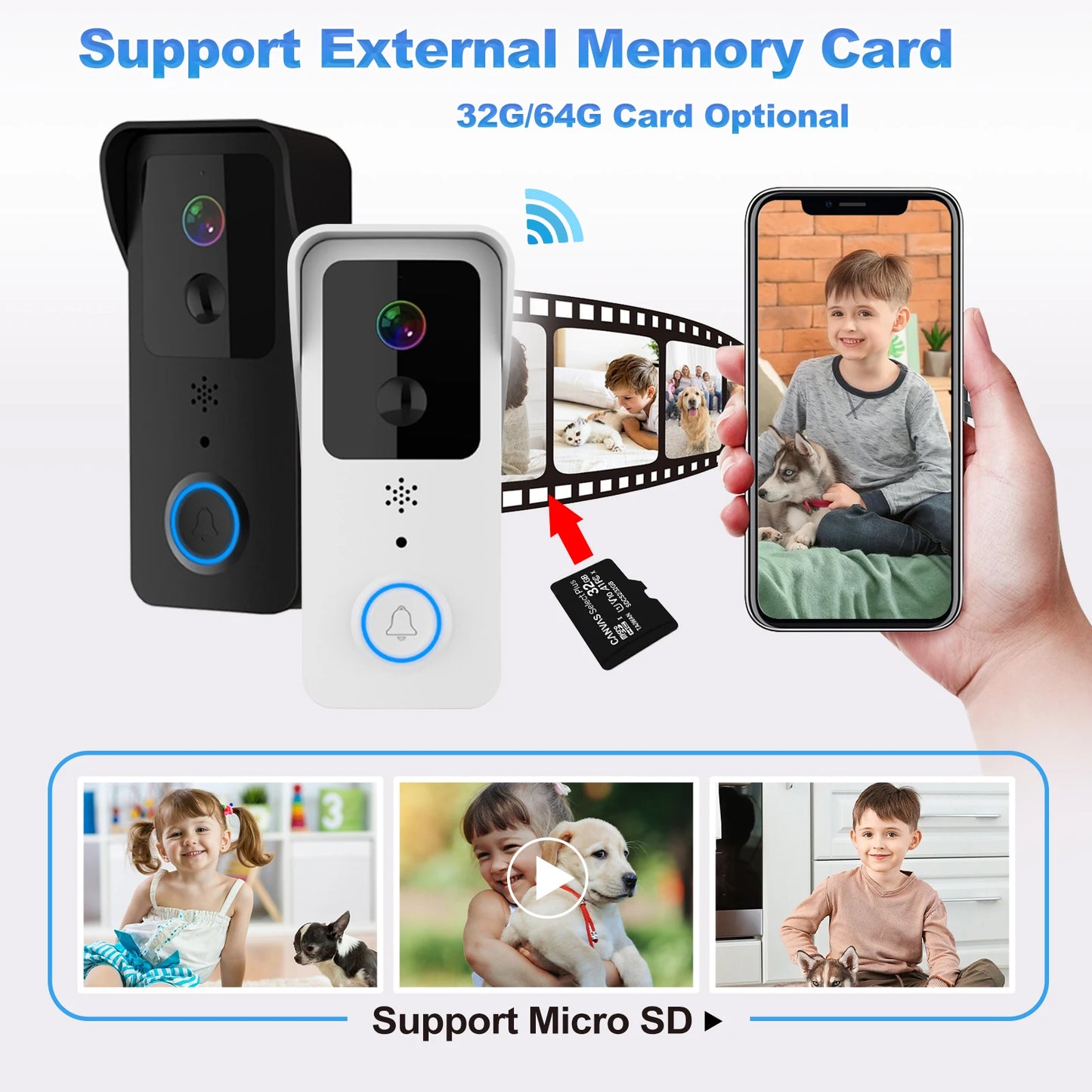 5G/2.4G WiFi Video Doorbell | 1080P Tuya Smart Outdoor Wireless Intercom & Camera