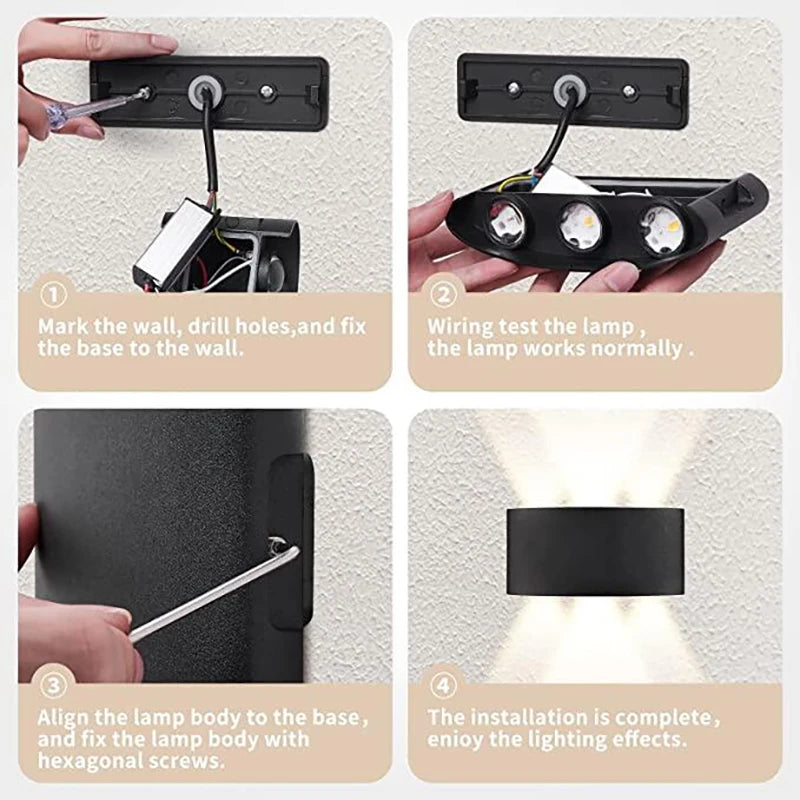 LED Wall Sconce | Modern Indoor & Outdoor Up-Down Wall Light for Living Room, Hallway & Bedroom