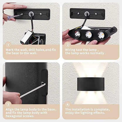 LED Wall Sconce | Modern Indoor & Outdoor Up-Down Wall Light for Living Room, Hallway & Bedroom