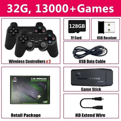 Video Game Console | 20,000 Built-in Games, Wireless Controller, 4K HD Retro Mini Handheld & TV Game Stick