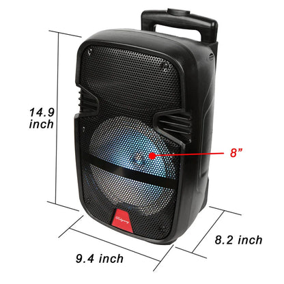 3000W Portable Party Bluetooth Speaker | 8" Subwoofer with Microphone & Remote Control