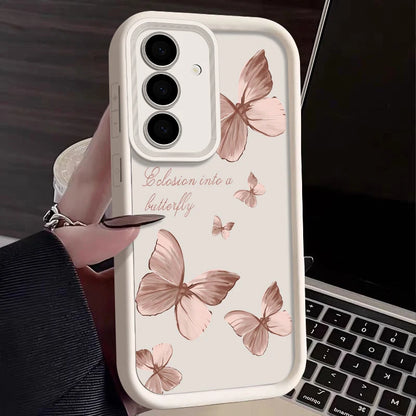 Gold Butterfly Soft TPU Case | Protective Phone Cover for Samsung Galaxy A & S Series 5G