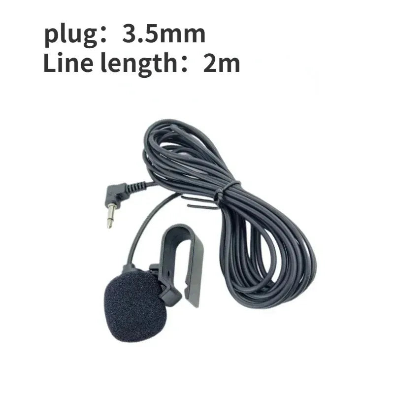 Car Audio Microphone | 3.5mm Clip-On Stereo Mic for Auto DVD Radio & Hands-Free Calls