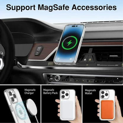 Magnetic Clear iPhone Case | Original Transparent Silicone Cover for iPhone 11–17 Pro Max, Mini, XS & XR (MagSafe Compatible)