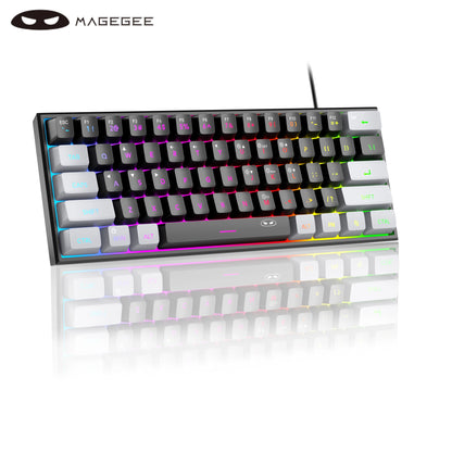 MageGee Mini 60% Gaming Keyboard | 61-Key RGB Backlit, Ergonomic & Waterproof Mechanical-Feel Keyboard
