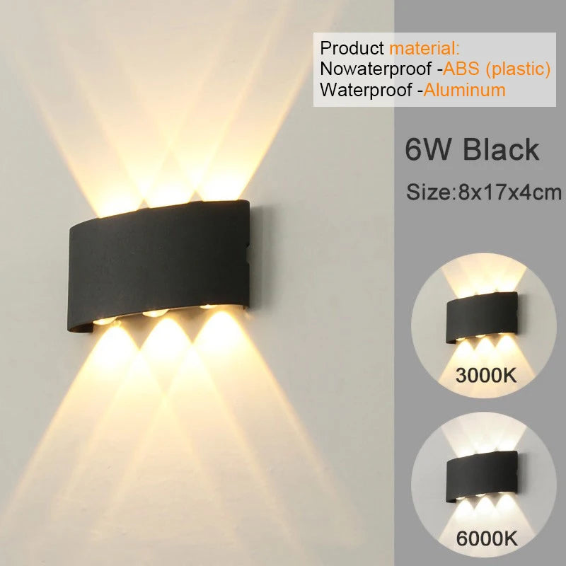LED Wall Sconce | Modern Indoor & Outdoor Up-Down Wall Light for Living Room, Hallway & Bedroom