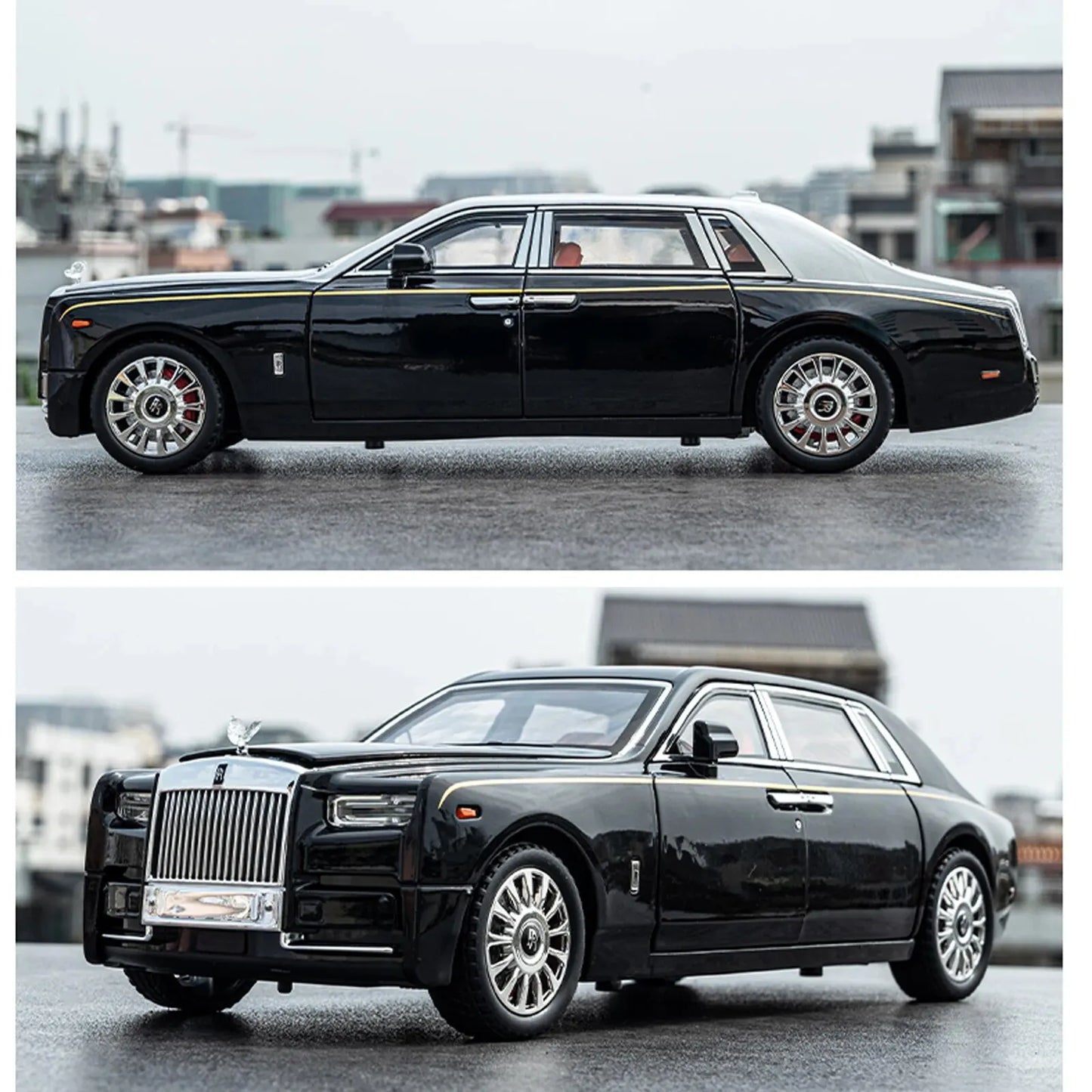 1:18 Rolls-Royce Phantom Diecast Model Car | Zinc Alloy Pull-Back Toy with Sound & Light | Realistic Luxury Car Collectible