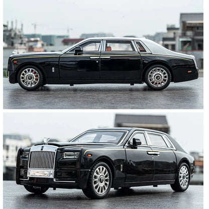 1:18 Rolls-Royce Phantom Diecast Model Car | Zinc Alloy Pull-Back Toy with Sound & Light | Realistic Luxury Car Collectible